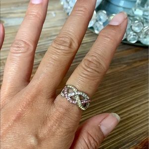 Anthropologie silver rhinestone ring